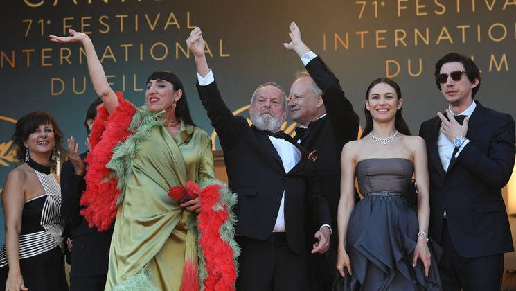 Équipe du film The Man Who Killed Don Quixote (L'Homme qui tua Don Quichotte) © Loic Venance/AFP