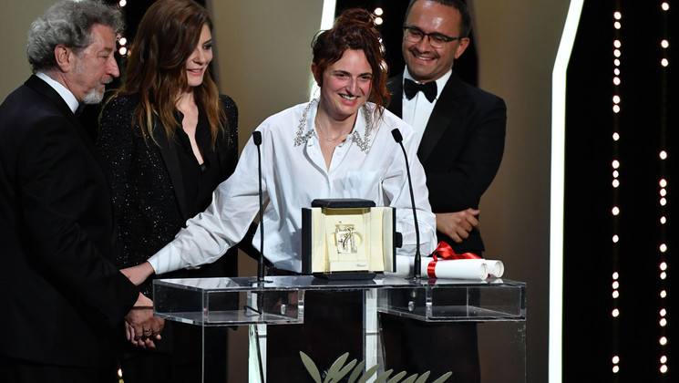Alice Rohrwacher - Prix du scénario ex-æquo  - Lazzaro Felice, avec Chiara Mastroianni, Robert Guédiguian et Andrey Zvyagintsev © Alberto Pizzoli/AFP