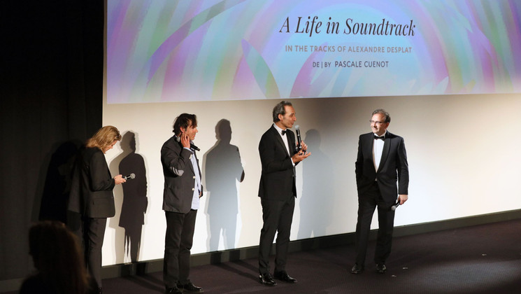 Pascale Cuenot, Stéphane Lerouge, Alexandre Desplat, Jean-Noël Tronc - The Music Lesson of SACEM © Christophe Bouillon /FDC