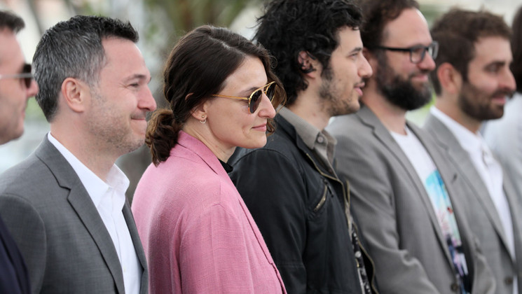 Adele Romanski, the team of the film Under the Silver Lake © Christophe Bouillon /FDC