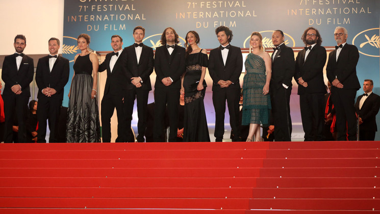 Équipe du film Under the Silver Lake © François Silvestre De Sacy /FDC