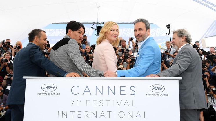 Andrey Zvyagintsev, Chang Chen, Cate Blanchett, Denis Villeneuve,  Robert Guédiguian -  Members of the Feature Films Jury © Pascal Le Segretain/Getty Images