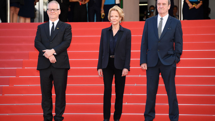 Thierry Frémaux, Frédérique Bredin, Pierre Lescure © Dominique Charriau/Getty Images