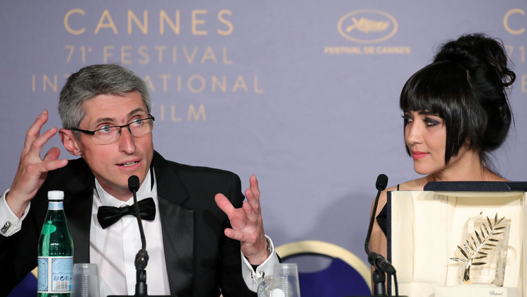 Fabrice Aragno and Mitra Farahani - Special Palme d’or for Le livre d’image (Image Book) by Jean-Luc Godard © Andreas Rentz/Getty Images