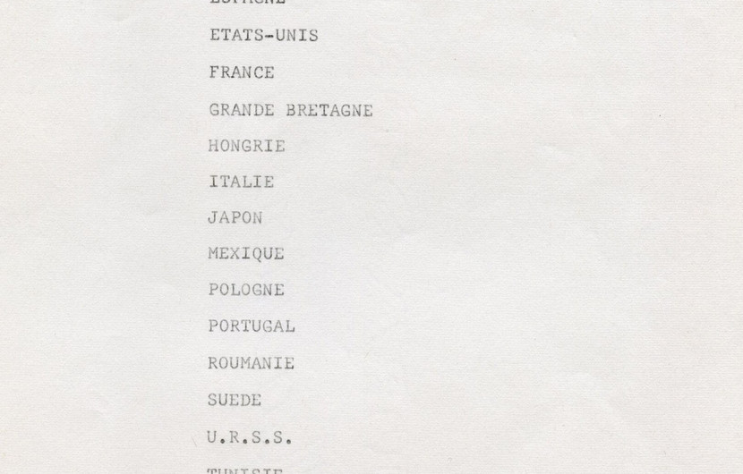 Liste des pays au Marché du Film, 1963 - Page 1/2 © FDC