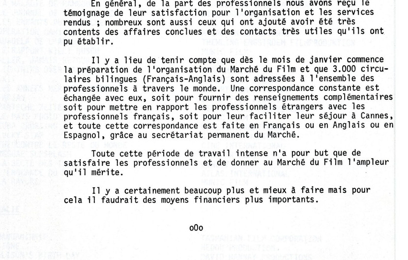 Rapport du Marché du Film, 1980 - Page 3/3 © FDC