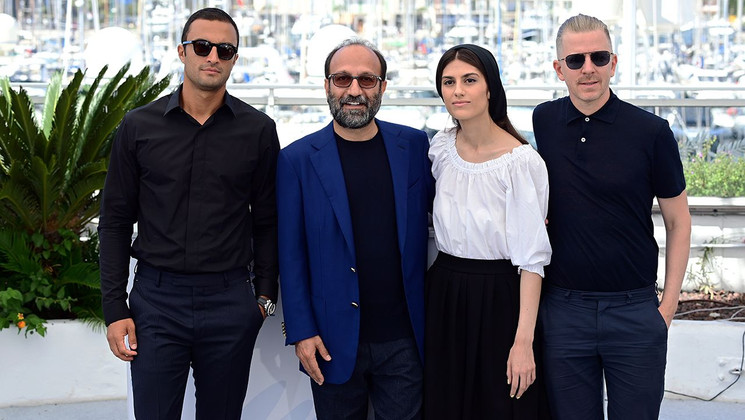 Amir Jadidi, Asghar Farhadi, Sarina Farhadi and Alexandre Mallet-Guy - Ghahreman (A hero) © Daniele Venturelli / Getty Images