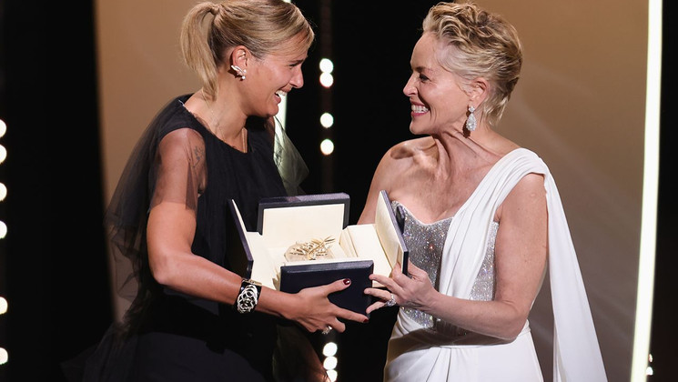 Sharon Stone et Julia Ducournau - Titane, Palme d'or © Andreas Rentz / Getty Images