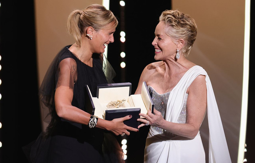 Sharon Stone et Julia Ducournau - Titane, Palme d'or © Andreas Rentz / Getty Images