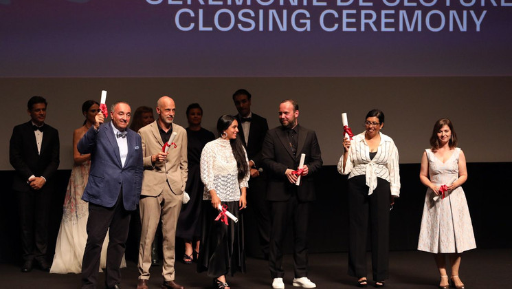 Alexander Rodnyansky, Sebastian Meise, Hafsia Herzi,  Valdimar Jóhannsson, Tatiana Huezo et Teodora Ana Mihai - Lauréats de la sélection Un Certain Regard © Mathilde Gardel / FDC