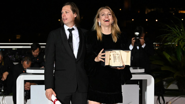 Felix Van Groeningen and Charlotte Vandermeersch PRIX DU JURY PATRICIA DE MELO MOREIRA / AFP
