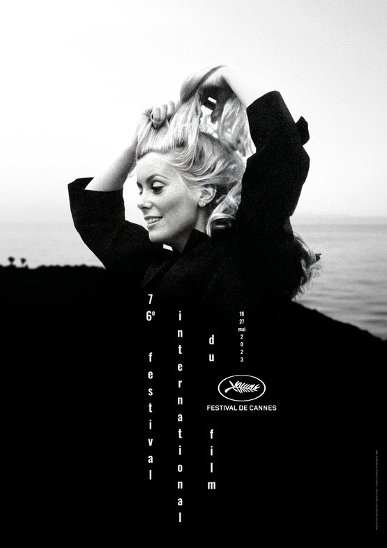 Affiche officielle du 76e Festival de Cannes © Photo de Jack Garofalo/Paris Match/Scoop – Création graphique © Hartland Villa