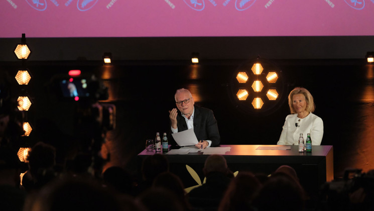 Iris Knobloch & Thierry Frémaux - Announcement of the Official Selection 2025 © Mathilde Petit