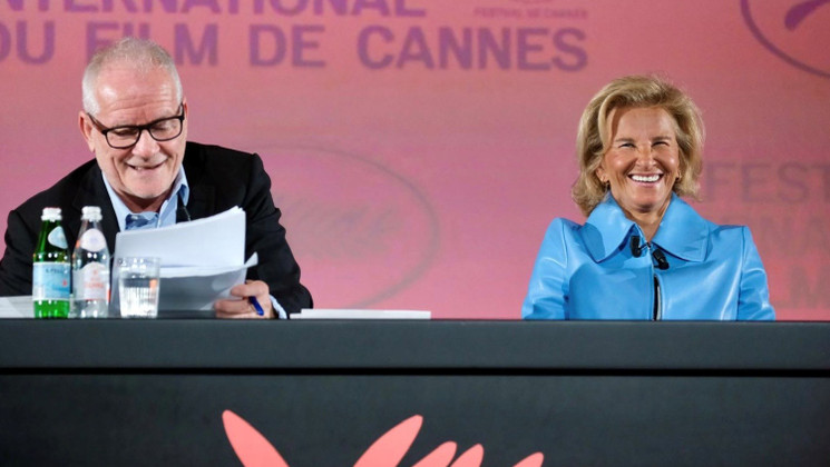 Iris Knobloch & Thierry Frémaux - Announcement of the Official Selection 2026 © Mathilde Petit / FDC
