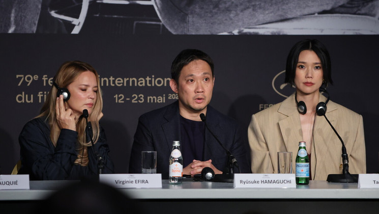 Virginie Efira Ryusuke Hamaguchi Tao Okamoto Soudain conference de presse © Manon Boyer / FDC