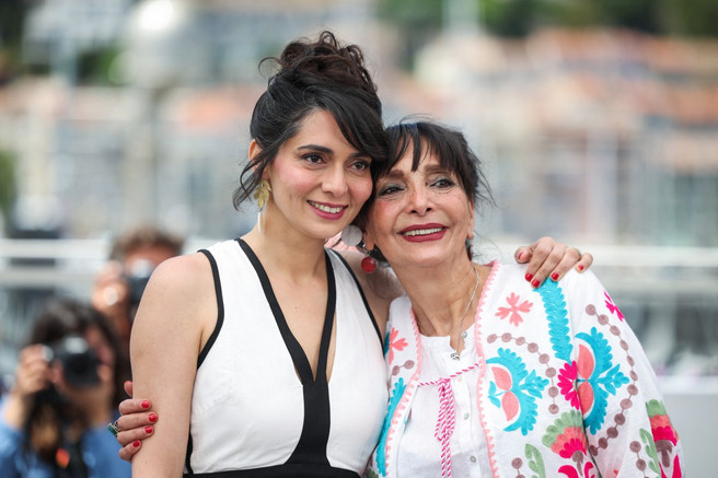 Rehearsals For A Revolution, Pegah Ahangarani, Manijeh Hekmat, Photocall © Valery HACHE / AFP