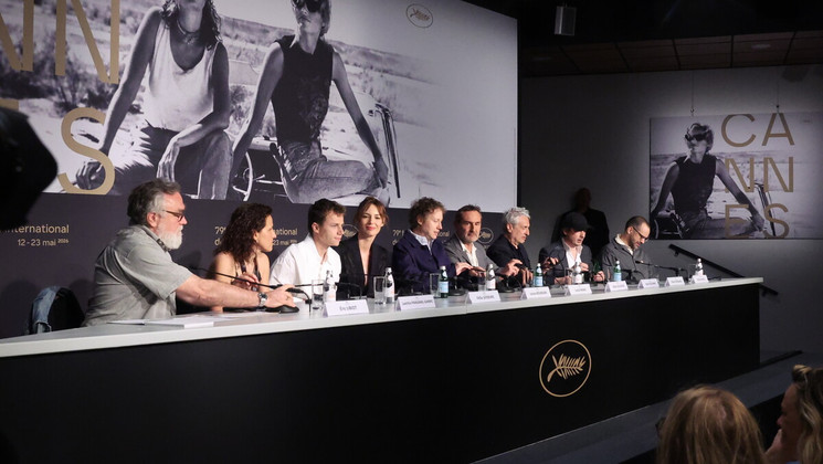 Laszlo Nemes Louise Bourgoin Felix Lefebvre Gilles Lellouche Olivier Demangel Alain Goldman Martyrs Erdely Moulin conference de presse © Manon Boyer / FDC